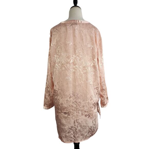 VTG Victoria’s Secret Gold Label Jacquard Satin Sleep Gown M/L Pink Romantic 90s - Picture 6 of 14